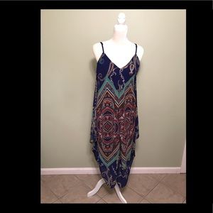 Sequin Hearts Handkerchief Hem Midi Dress